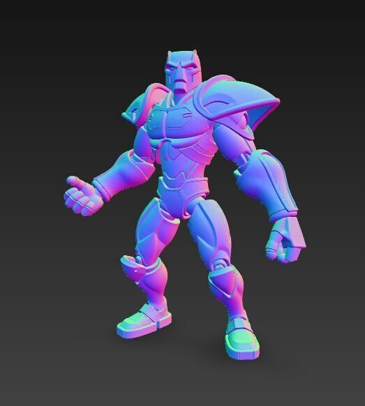 Retro Armored Robot Hero  80s SciFi Style 3D Model 3D print model_20