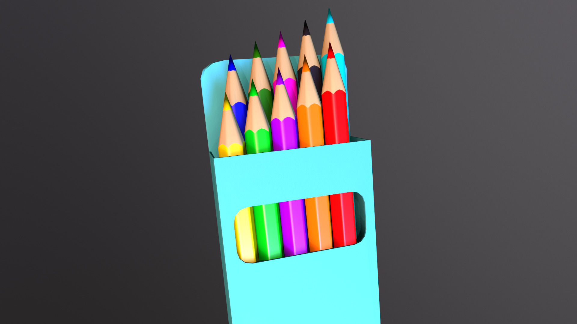 set of pencils Free low-poly 3D model_3