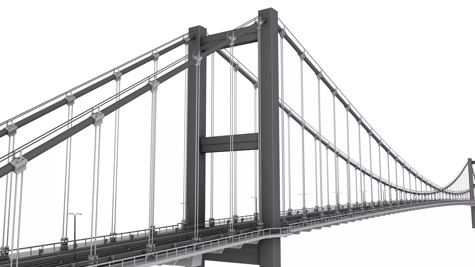Bosphorus Suspension Bridge Structure 3D model