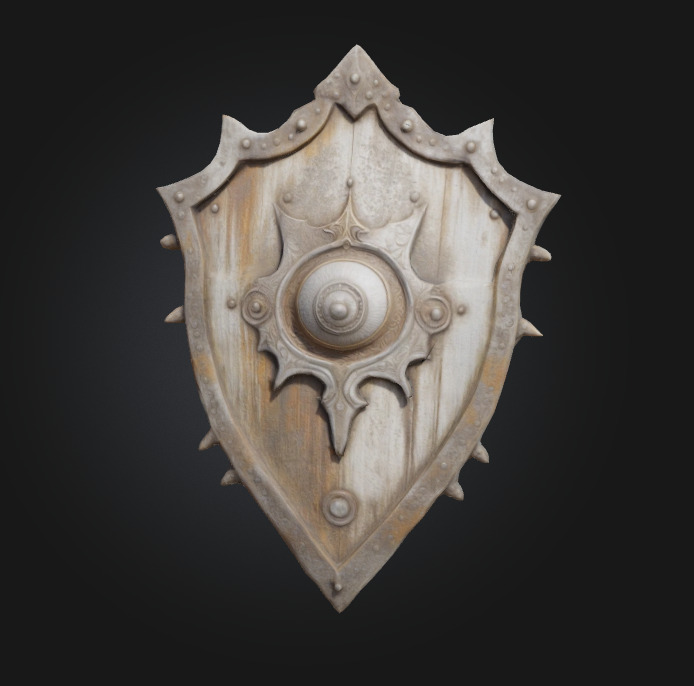 Medieval Guardian Shield 3D model_1