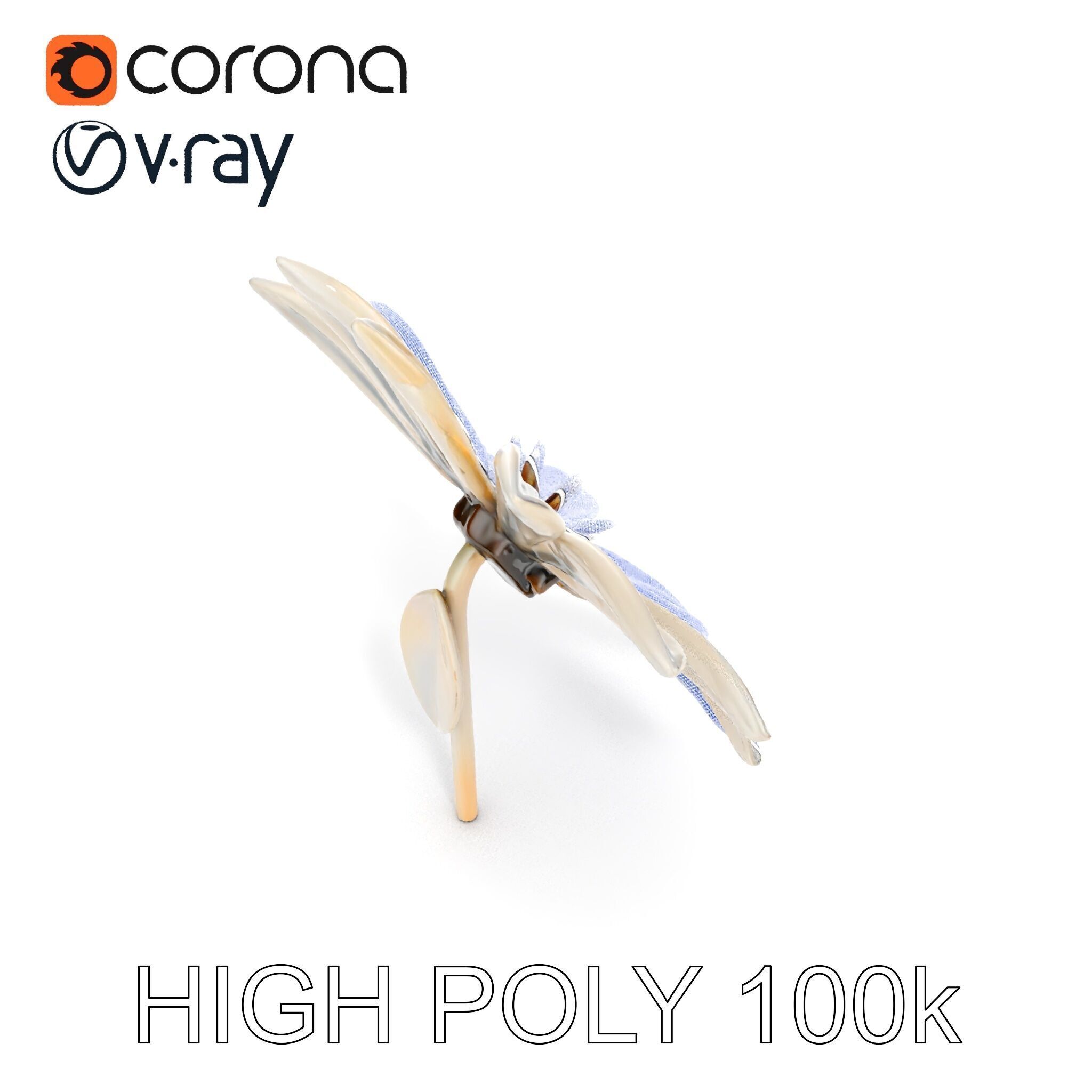 Metallic Flower Sculpture Model Pack Low-poly 3D model_33