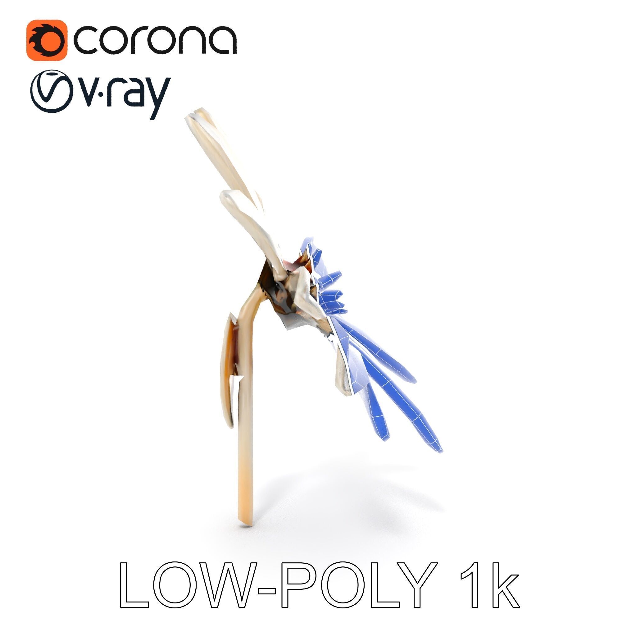 Metallic Flower Sculpture Model Pack Low-poly 3D model_32