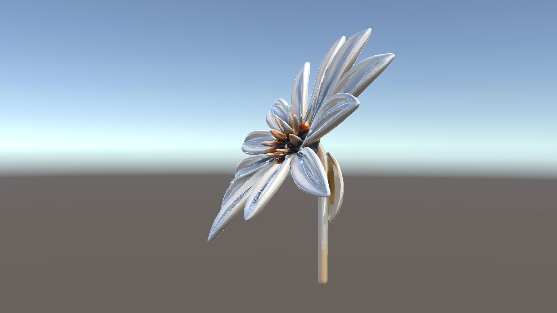 Metallic Flower Sculpture Model Pack Low-poly 3D model_34