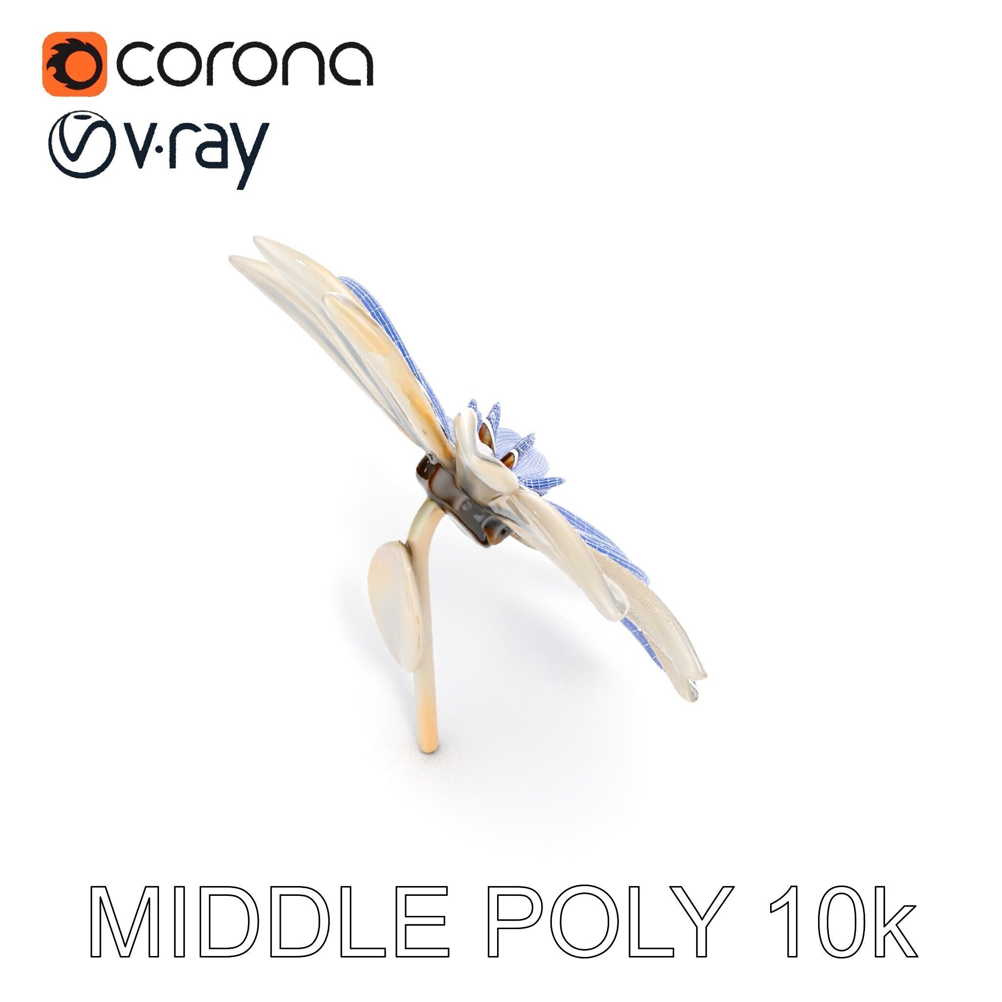 Metallic Flower Sculpture Model Pack Low-poly 3D model_19