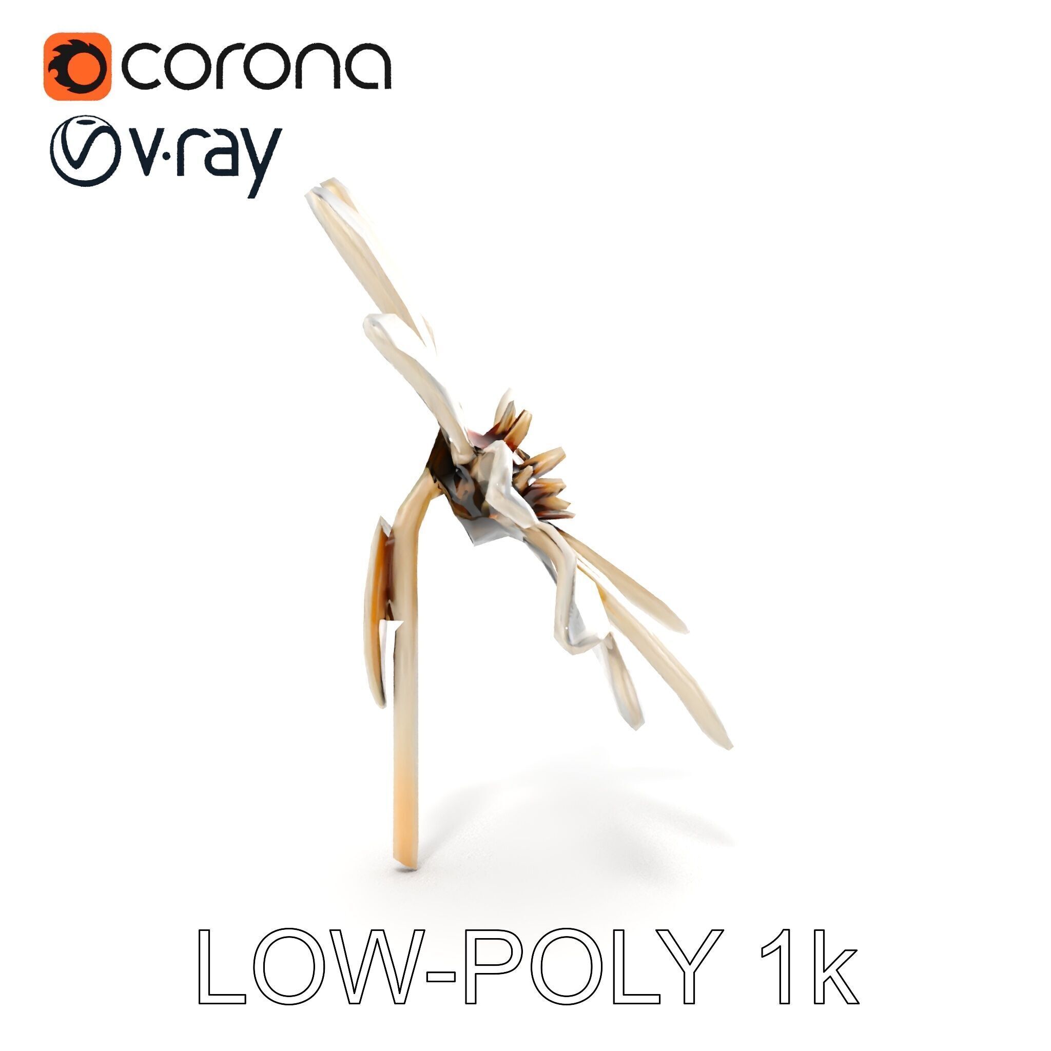 Metallic Flower Sculpture Model Pack Low-poly 3D model_20