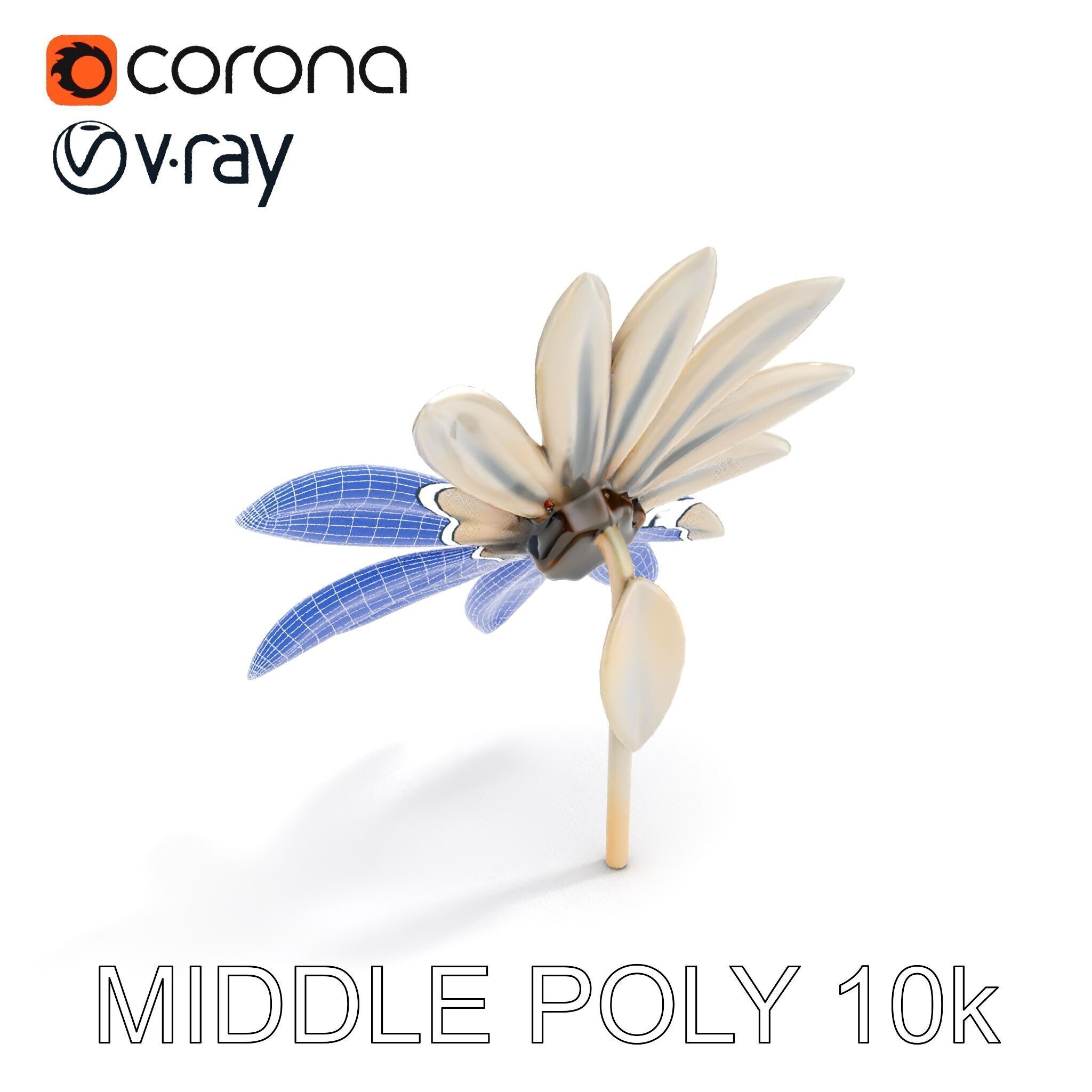 Metallic Flower Sculpture Model Pack Low-poly 3D model_25