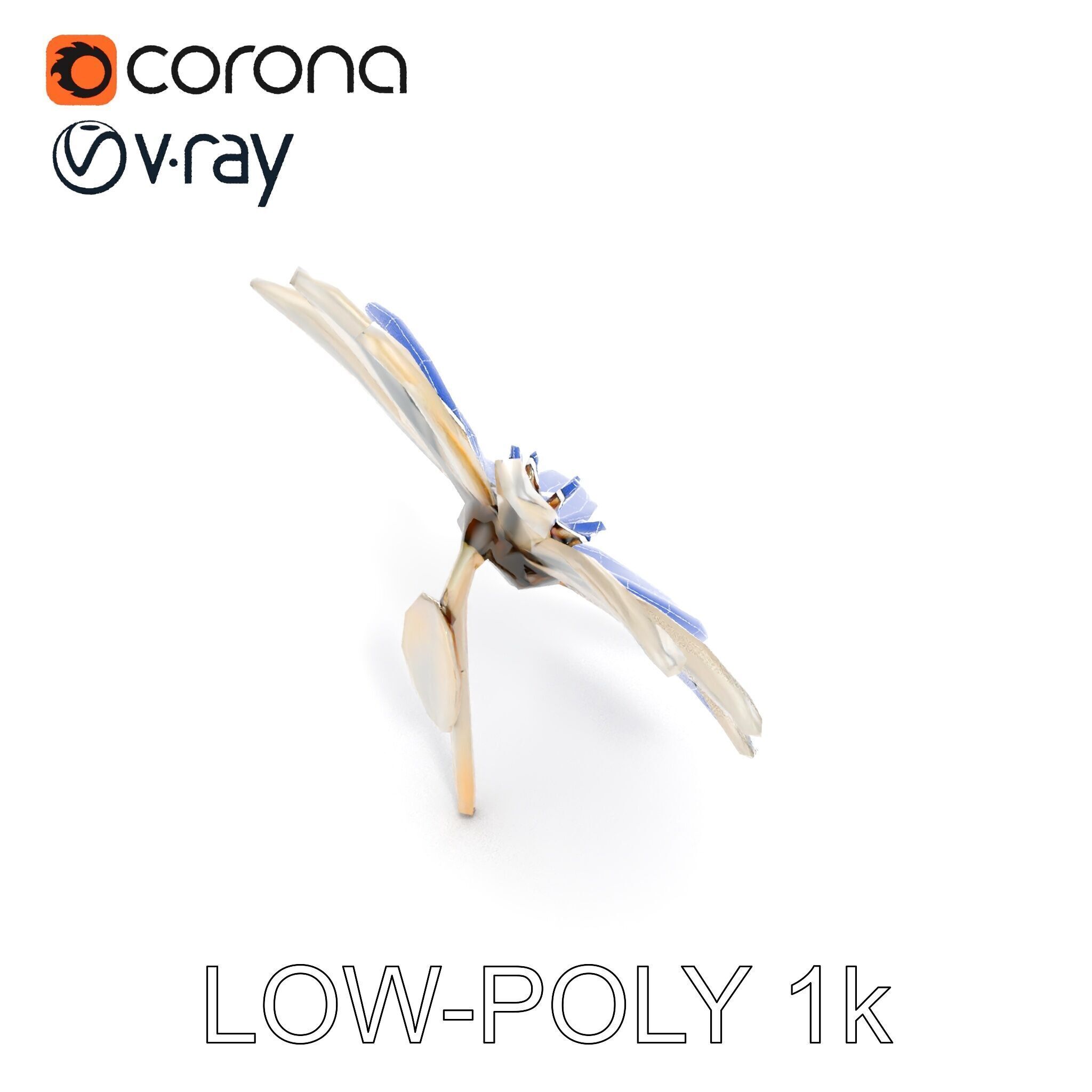 Metallic Flower Sculpture Model Pack Low-poly 3D model_9