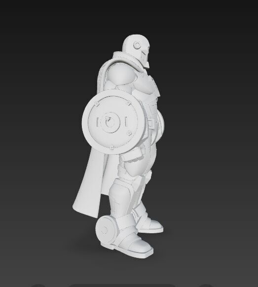 Cyber Hero Armor Retro Sci-Fi 3D Model 3D print model_10