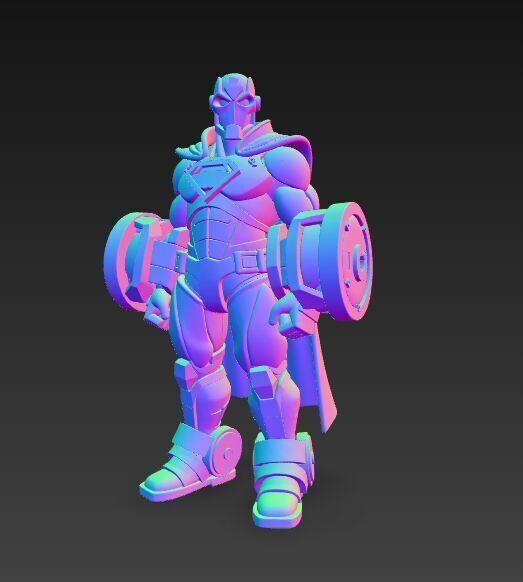 Cyber Hero Armor Retro Sci-Fi 3D Model 3D print model_7