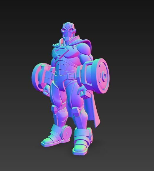 Cyber Hero Armor Retro Sci-Fi 3D Model 3D print model_22