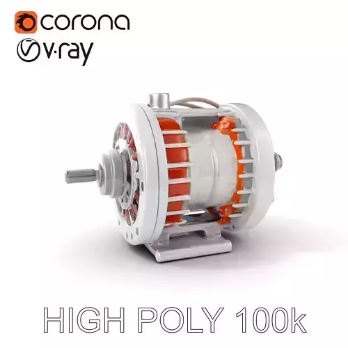 Electric Motor Model Pack with Detailed Coils Low-poly 3D model