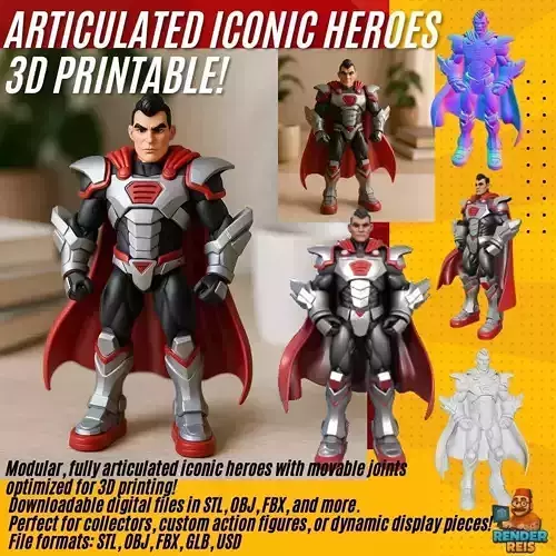 Armored Superhero Collectible 3D Printable Action Figure