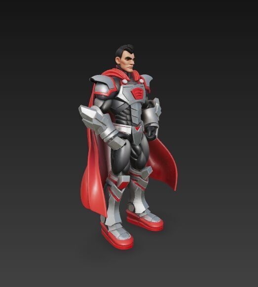 Armored Superhero Collectible 3D Printable Action Figure 3D print model_17