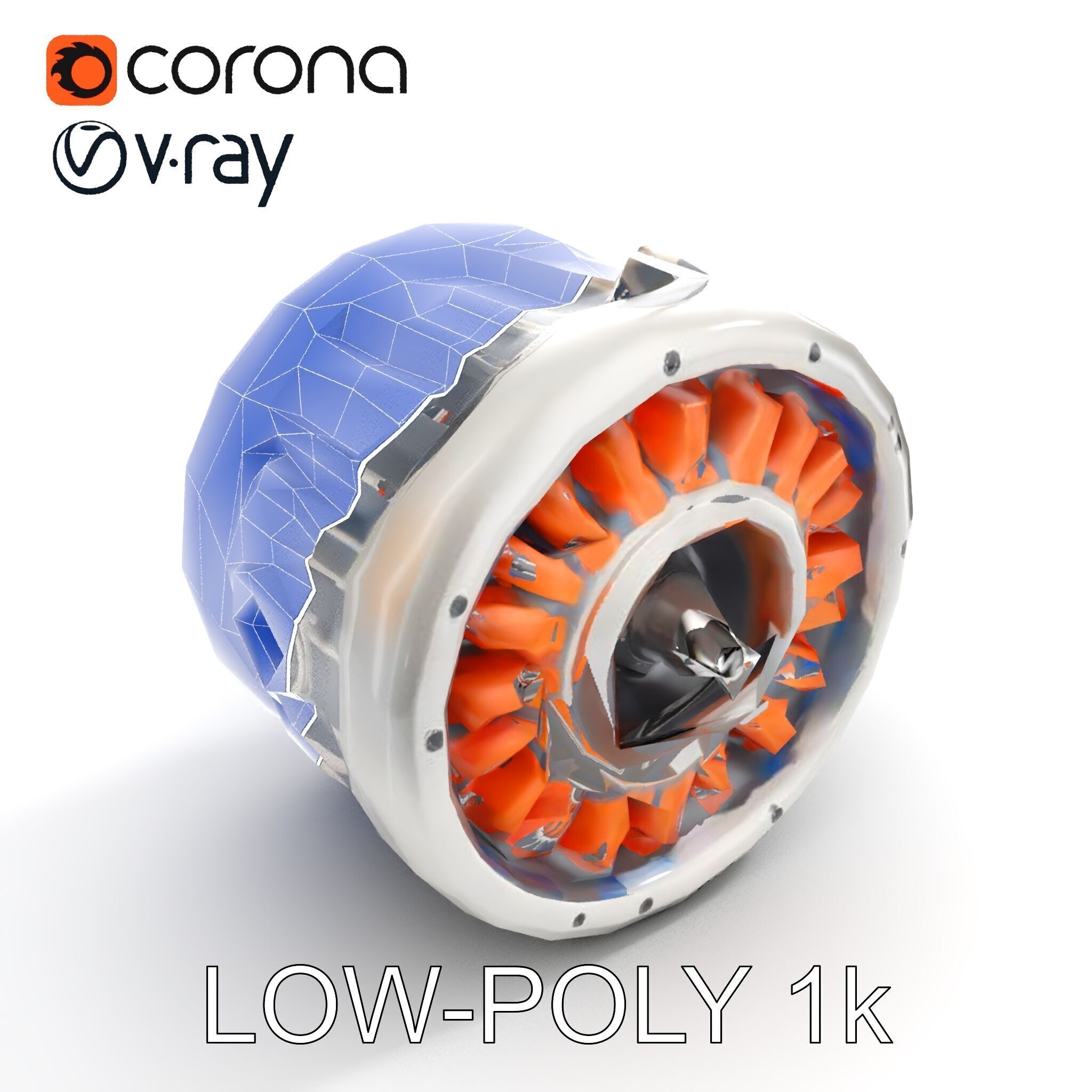 Electric Motor Model Pack High Detail and Precision Low-poly 3D model_14