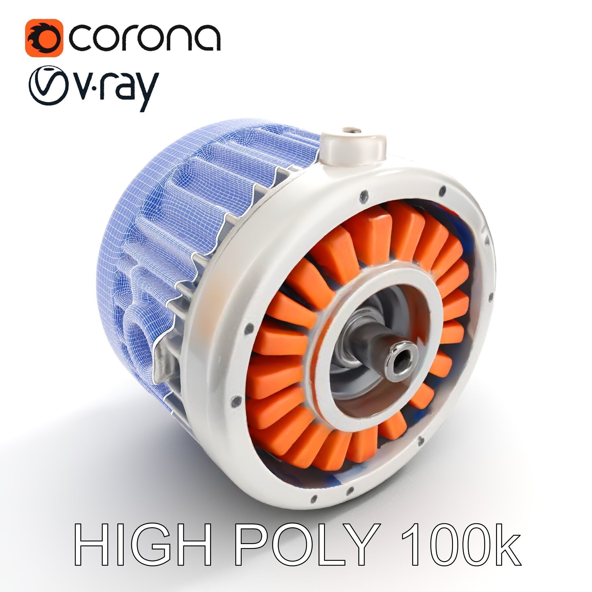 Electric Motor Model Pack High Detail and Precision Low-poly 3D model_24