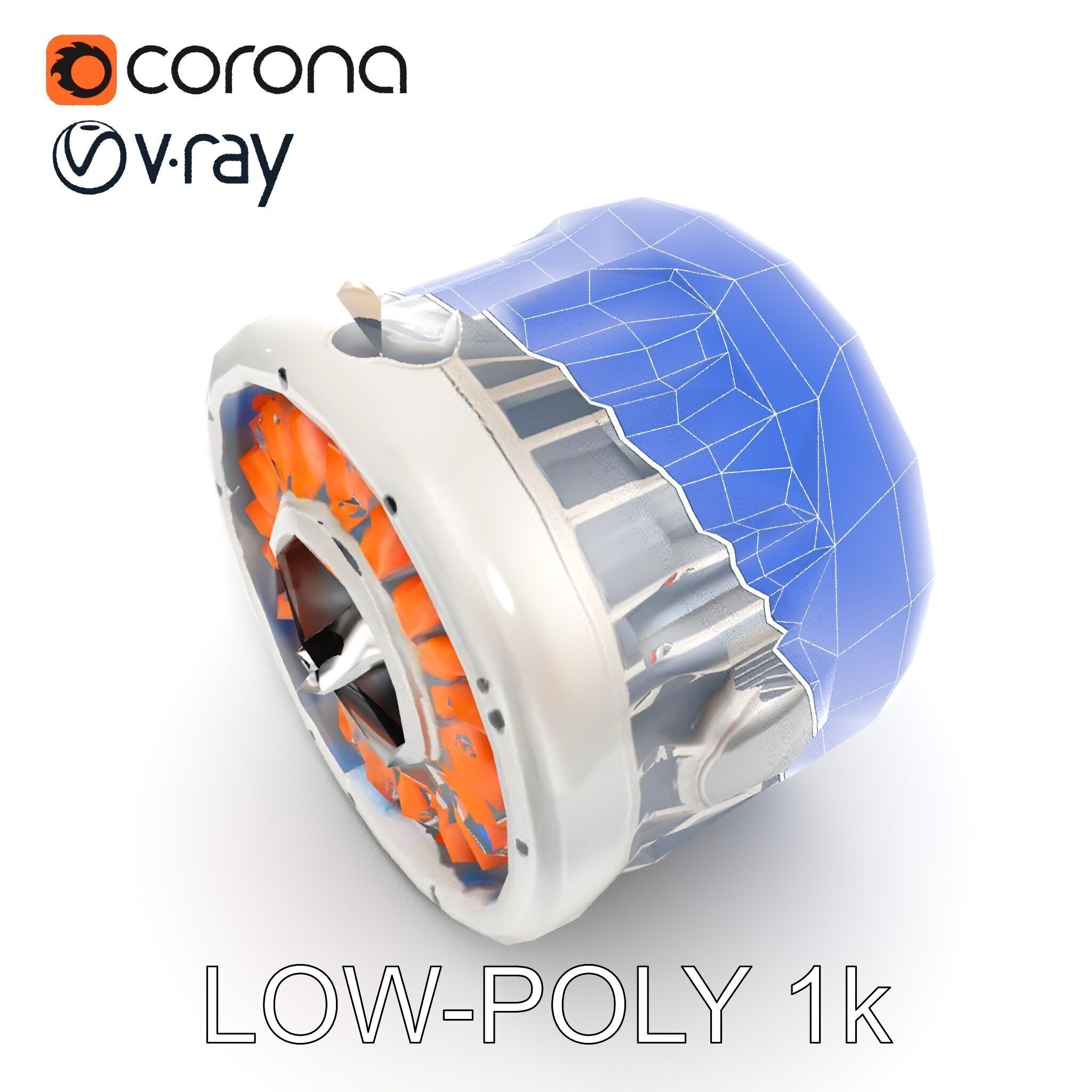 Electric Motor Model Pack High Detail and Precision Low-poly 3D model_17