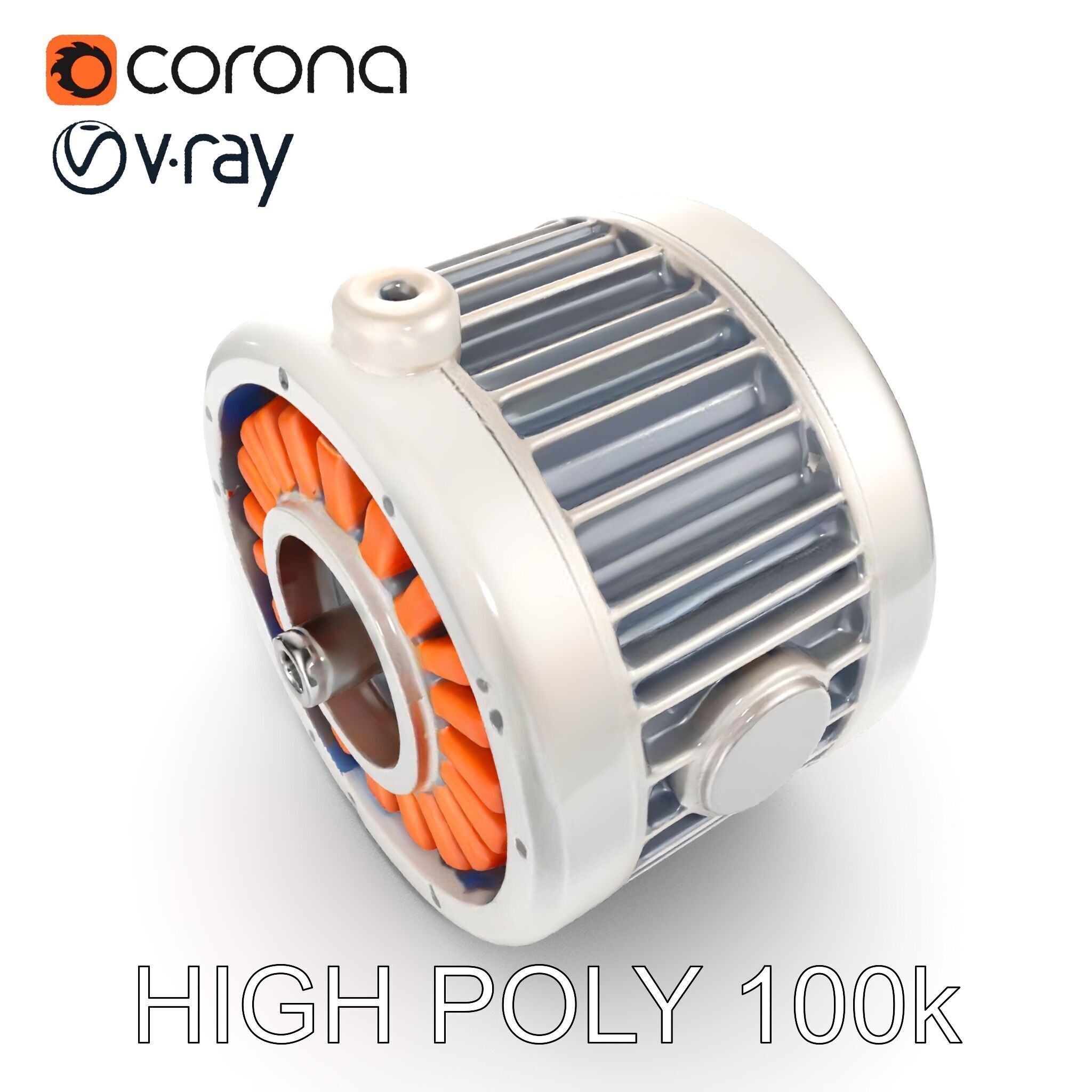 Electric Motor Model Pack High Detail and Precision Low-poly 3D model_12