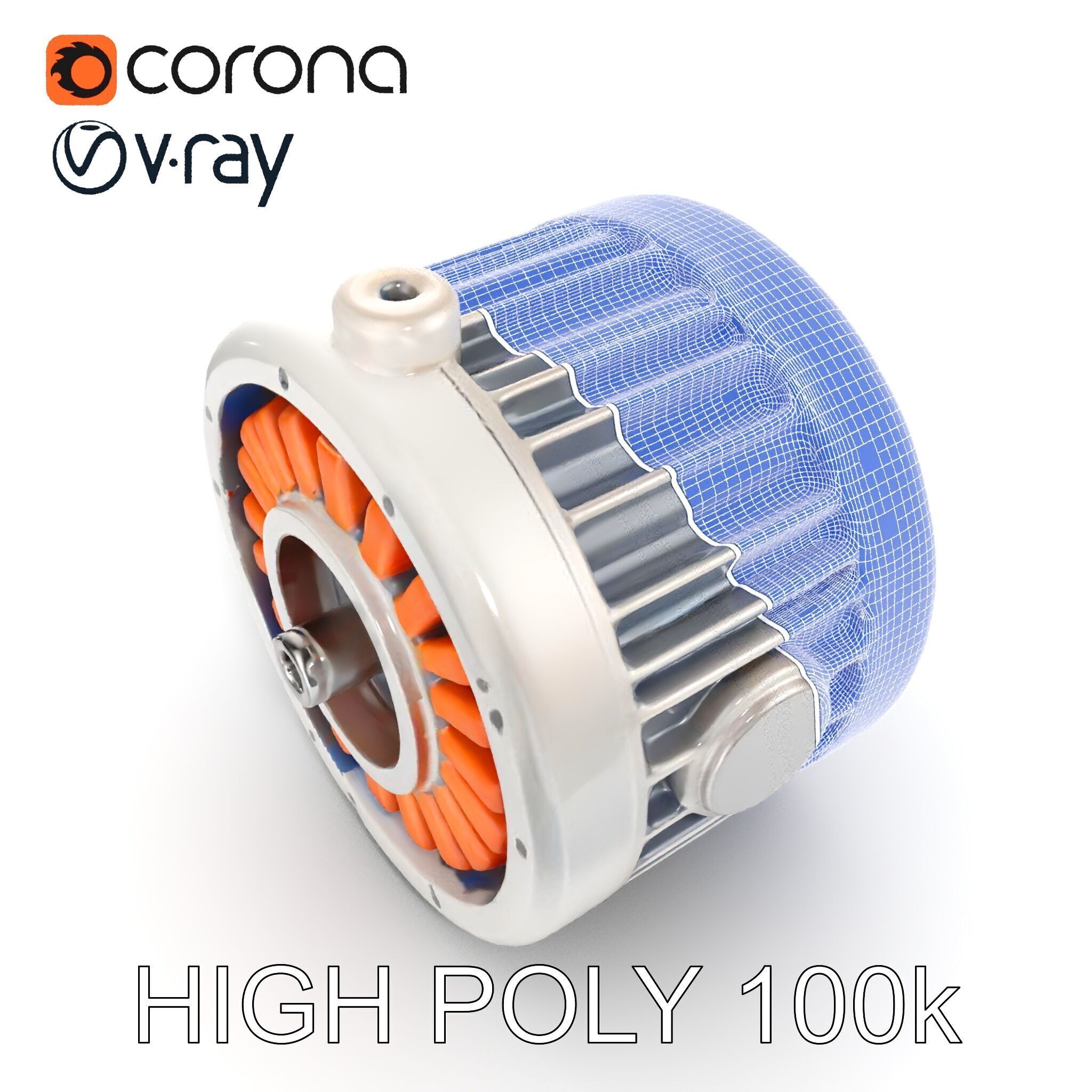 Electric Motor Model Pack High Detail and Precision Low-poly 3D model_15