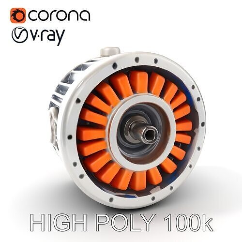 Electric Motor Model Pack  High Detail and Precision Low-poly 3D model
