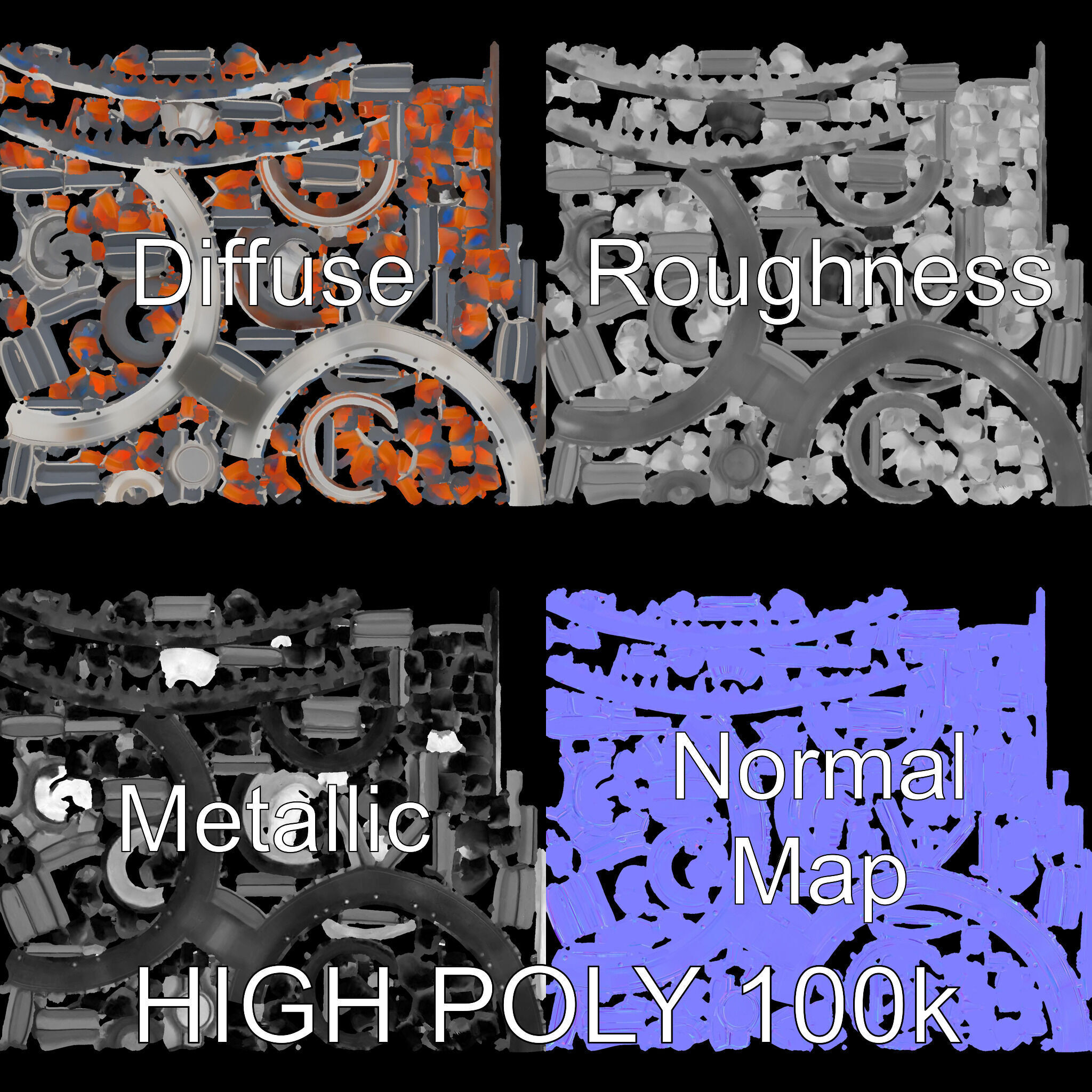 Electric Motor Model Pack High Detail and Precision Low-poly 3D model_3