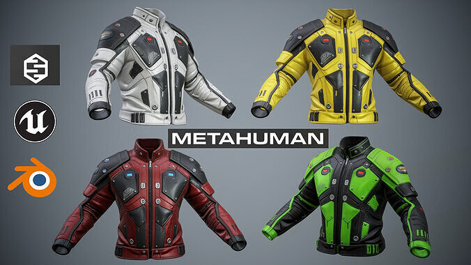Sci-Fi Jacket p01 Low-poly 3D model