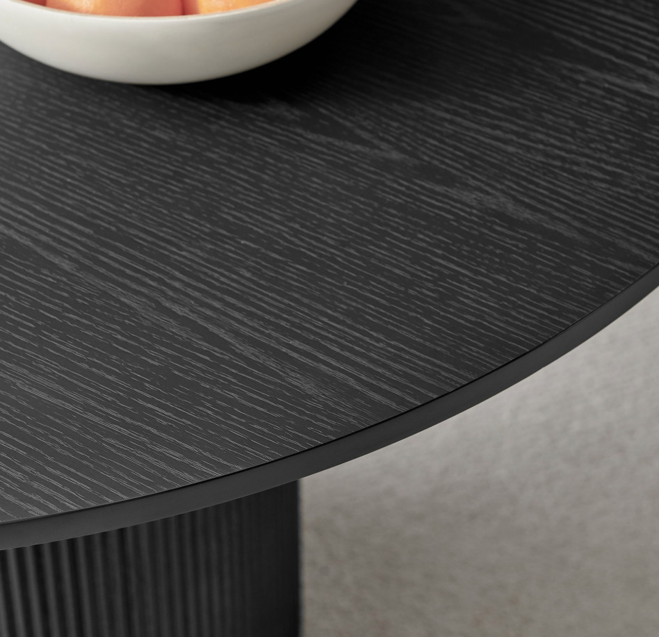 Penrose Black Round Wood Pedestal Dining Table 3D model_3