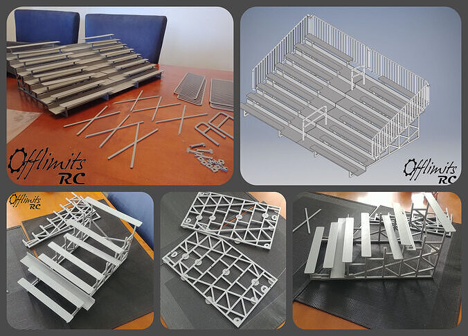 Offlimits RC 1-10 Scale racetrack bleachers 3D print model