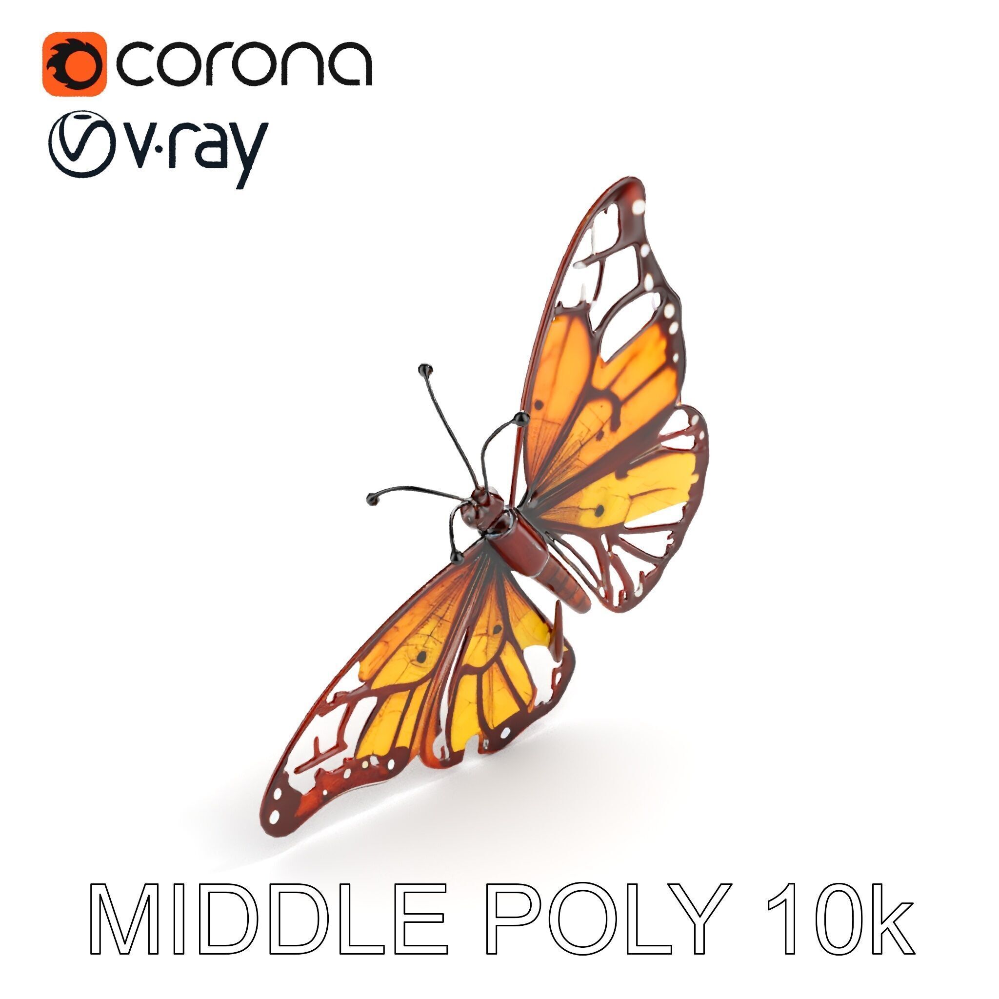 Monarch Butterfly D Model Pack Low-poly 3D model_22