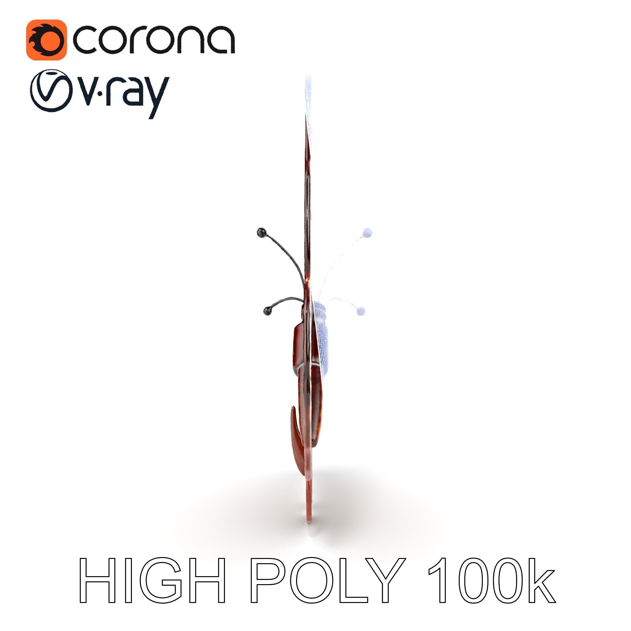 Monarch Butterfly D Model Pack Low-poly 3D model_35