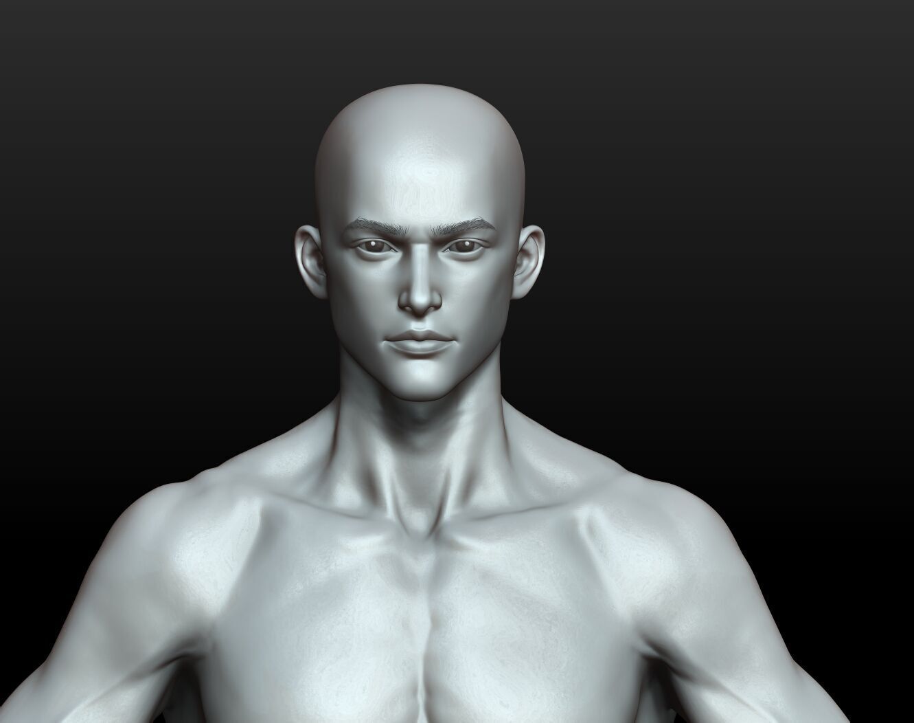 Highpoly Rigged Lowpoly Fantasy human basemesh Low-poly 3D model_15