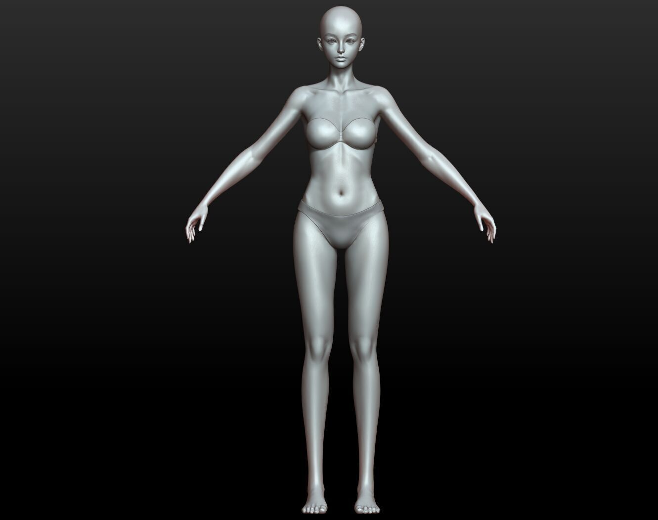 Highpoly Rigged Lowpoly Fantasy human basemesh Low-poly 3D model_50