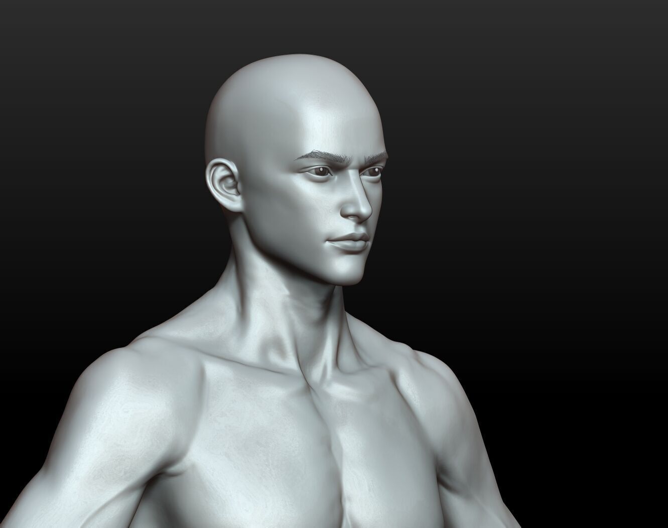 Highpoly Rigged Lowpoly Fantasy human basemesh Low-poly 3D model_22