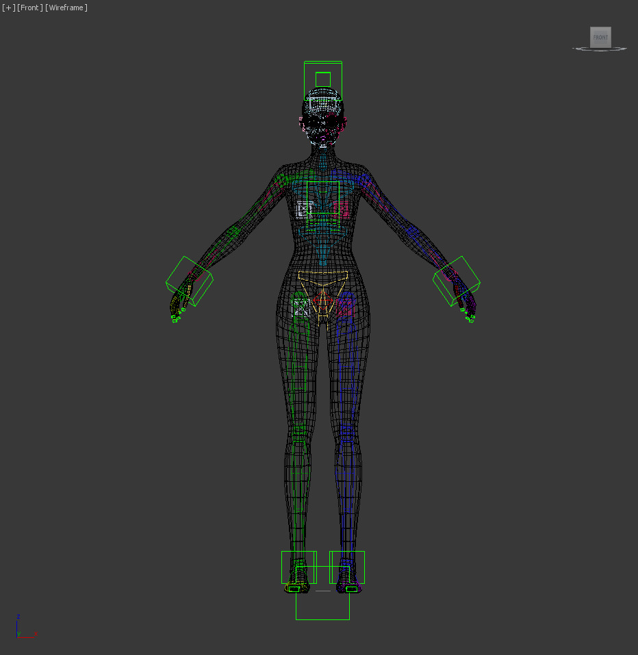Highpoly Rigged Lowpoly Fantasy human basemesh Low-poly 3D model_37