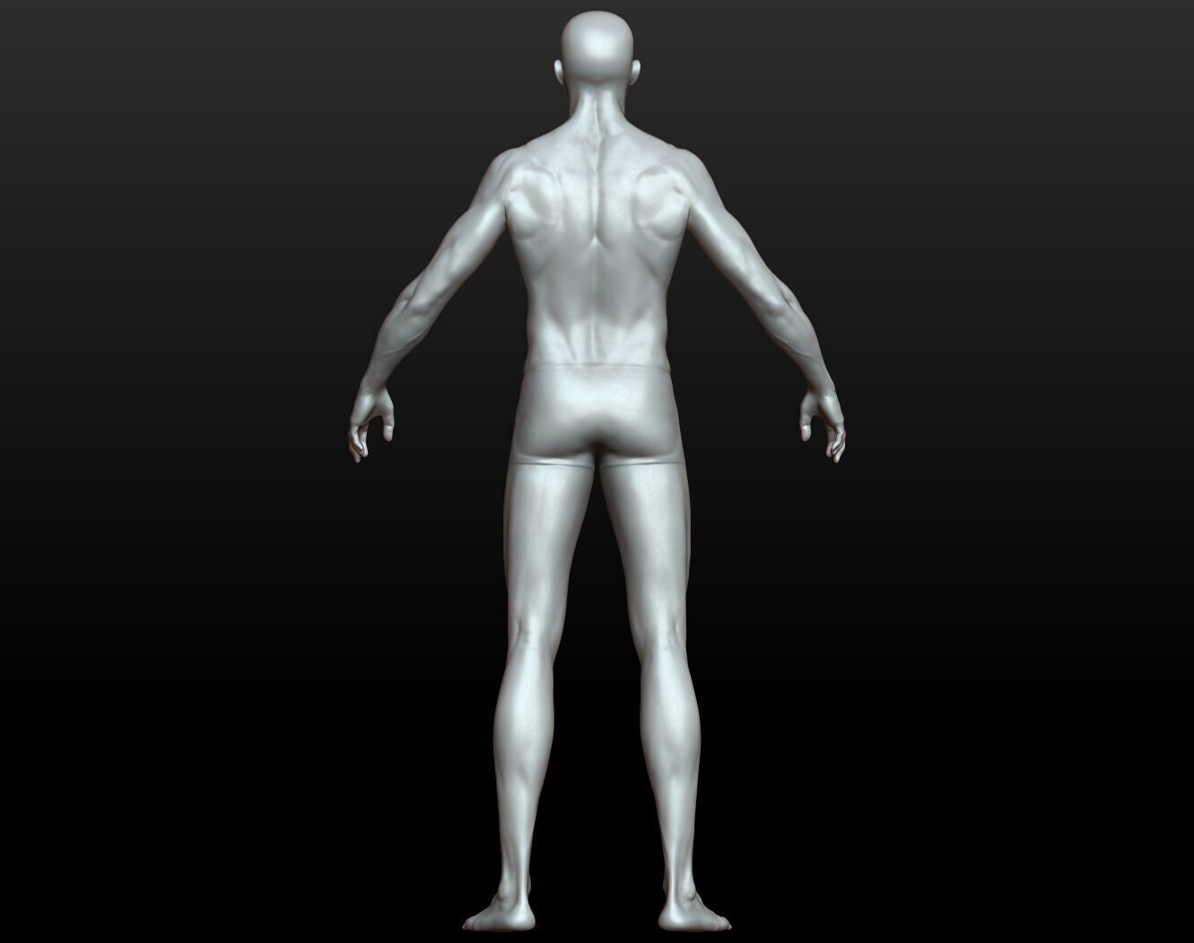 Highpoly Rigged Lowpoly Fantasy human basemesh Low-poly 3D model_19