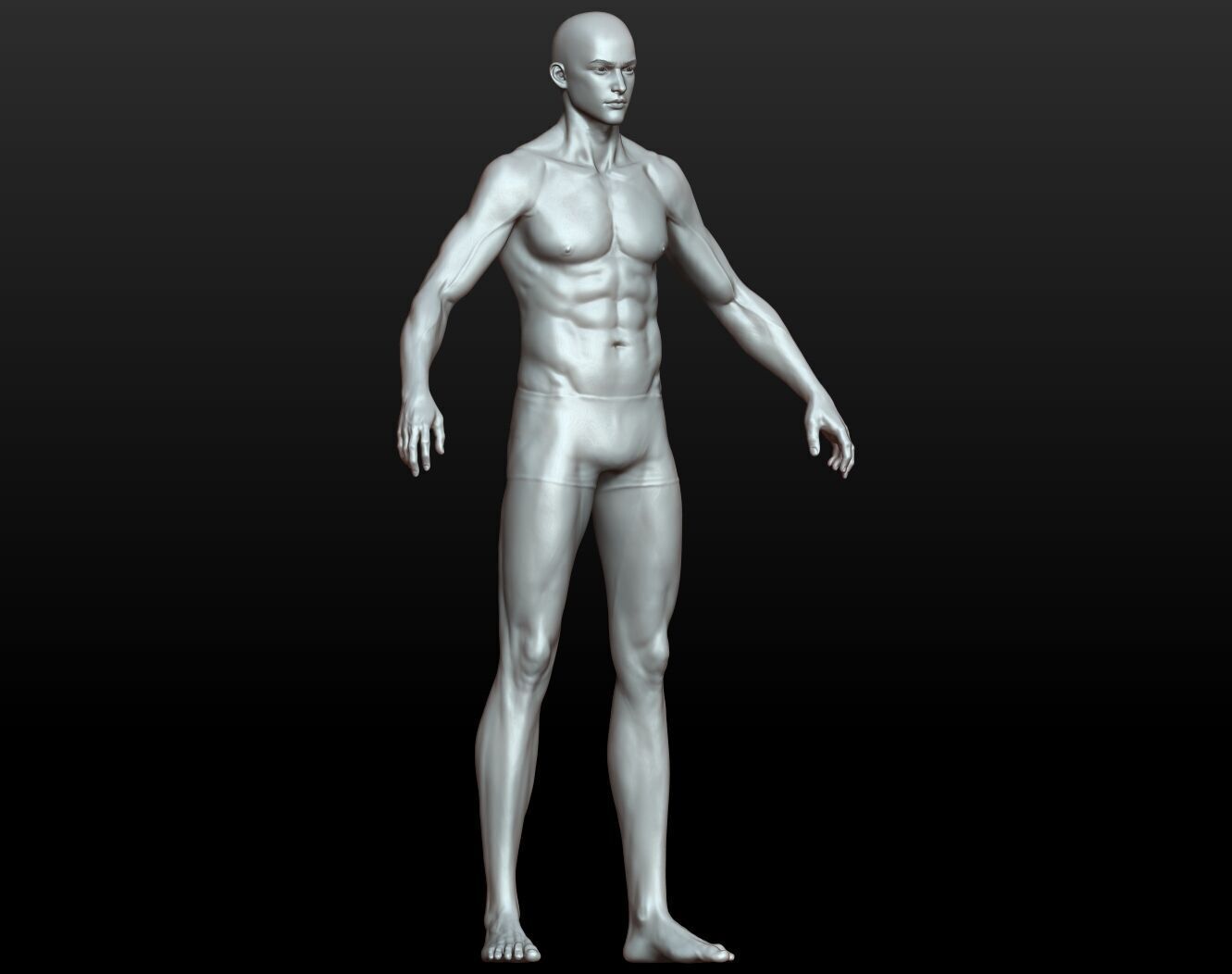 Highpoly Rigged Lowpoly Fantasy human basemesh Low-poly 3D model_17