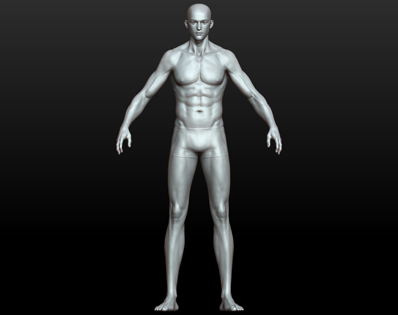 Highpoly Rigged Lowpoly Fantasy human basemesh Low-poly 3D model_28