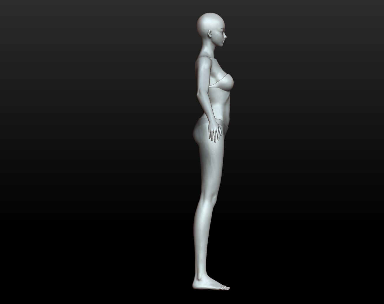 Highpoly Rigged Lowpoly Fantasy human basemesh Low-poly 3D model_49