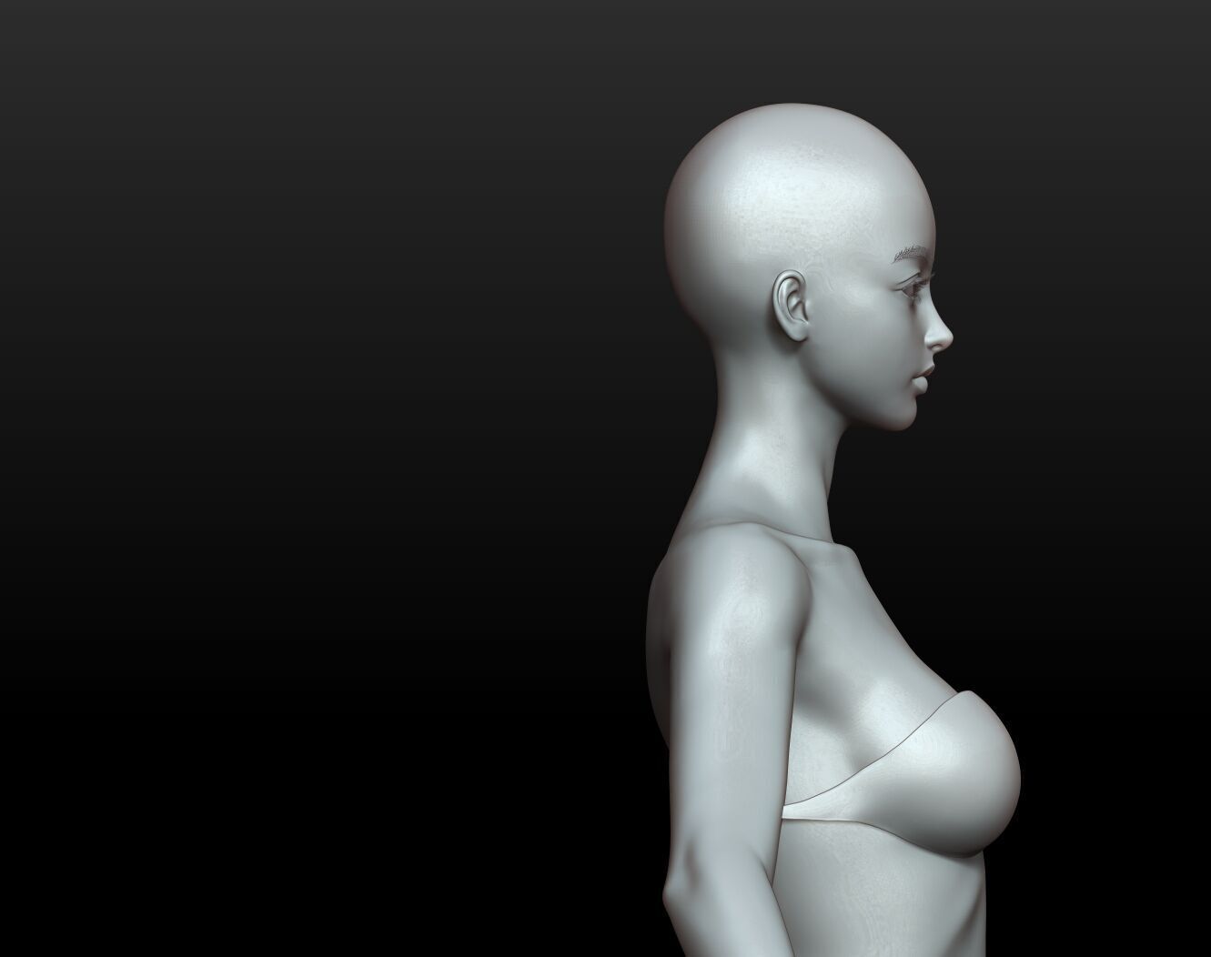 Highpoly Rigged Lowpoly Fantasy human basemesh Low-poly 3D model_47