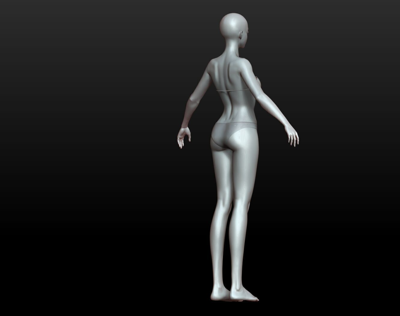 Highpoly Rigged Lowpoly Fantasy human basemesh Low-poly 3D model_45