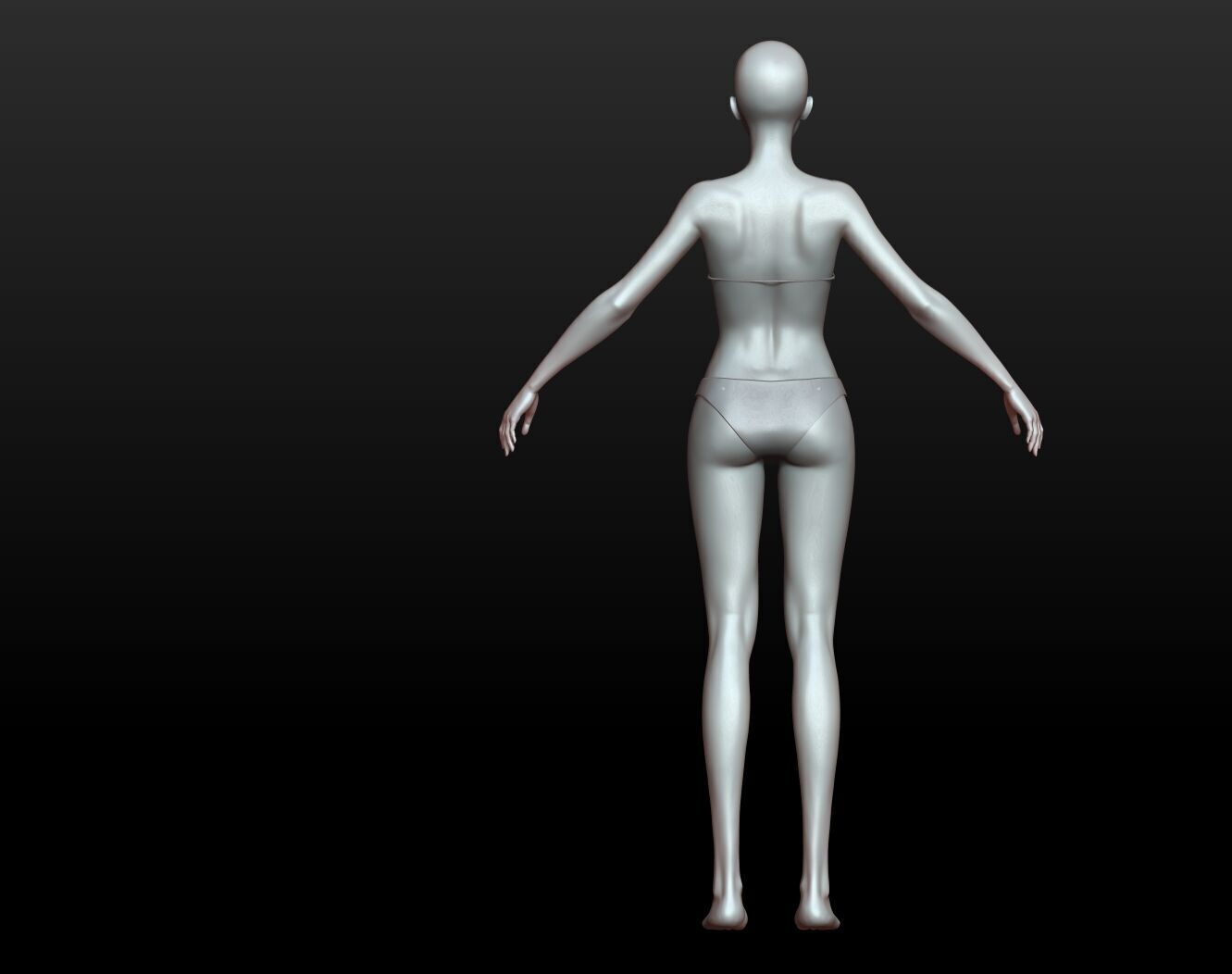 Highpoly Rigged Lowpoly Fantasy human basemesh Low-poly 3D model_56