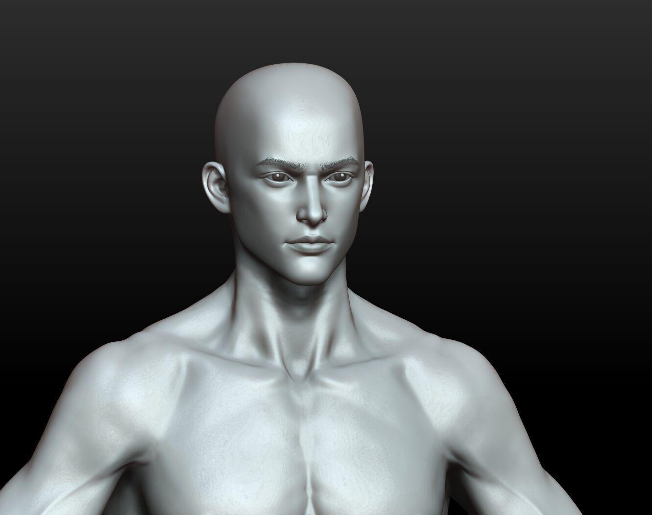 Highpoly Rigged Lowpoly Fantasy human basemesh Low-poly 3D model_24