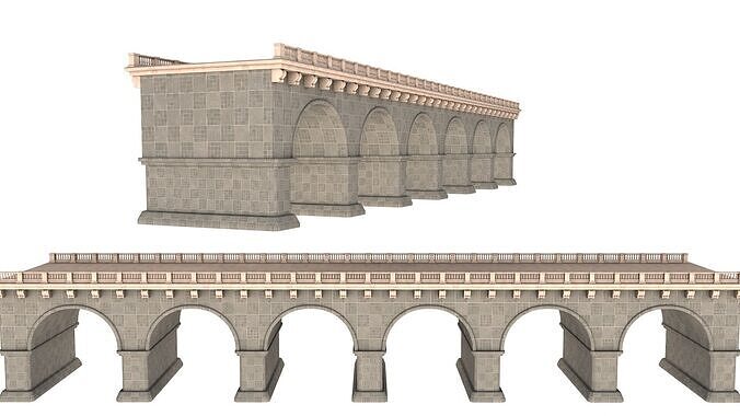Arched stone bridge 3D model