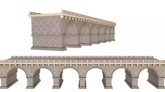 Arched stone bridge 3D model