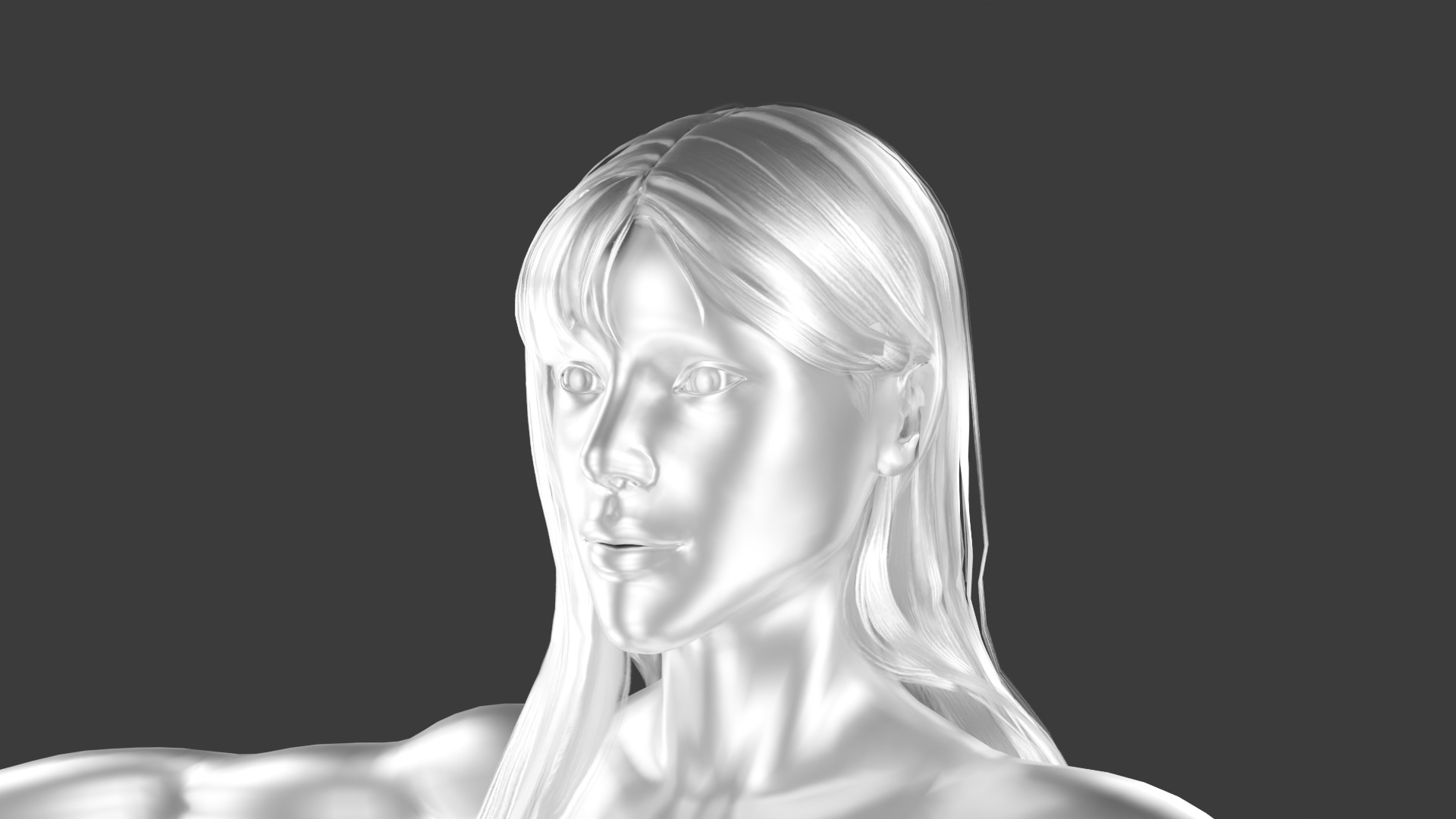Female Silver Surfer Low-poly 3D model_3