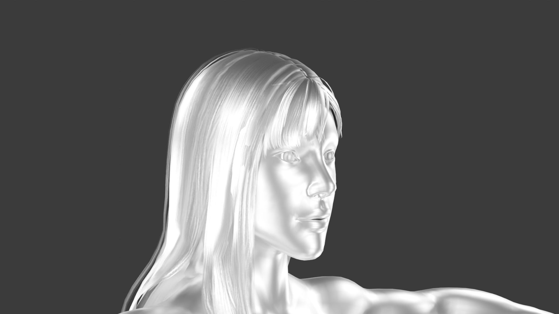 Female Silver Surfer Low-poly 3D model_9