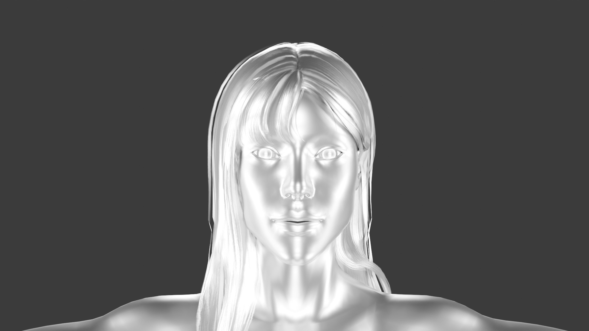 Female Silver Surfer Low-poly 3D model_10