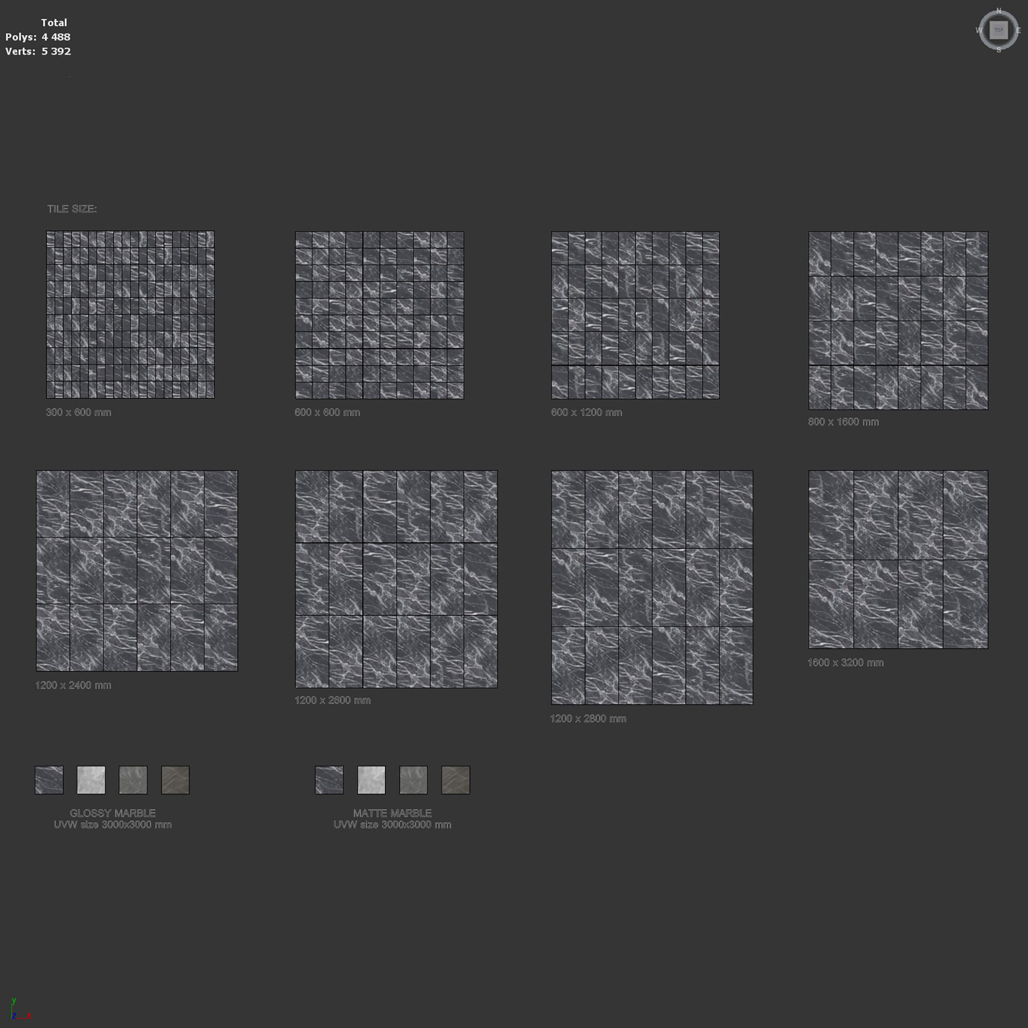 Marble Porcelain tiles set 46 Texture_8