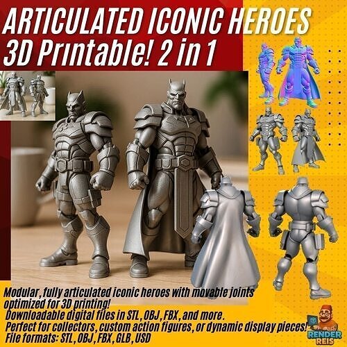 Armored Superhero Collectible  3D Printable Action Figure 3D print model