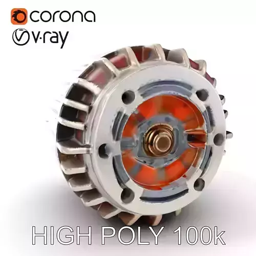Electric Motor Rotor D Model Pack Low-poly 3D model