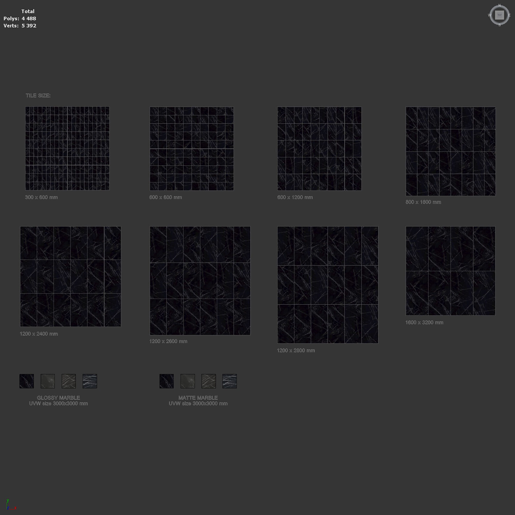 Marble Porcelain tiles set 47 Texture_8